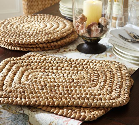 These woven hyacinth placemats from Pottery Barn run $56 for a set of 4. 